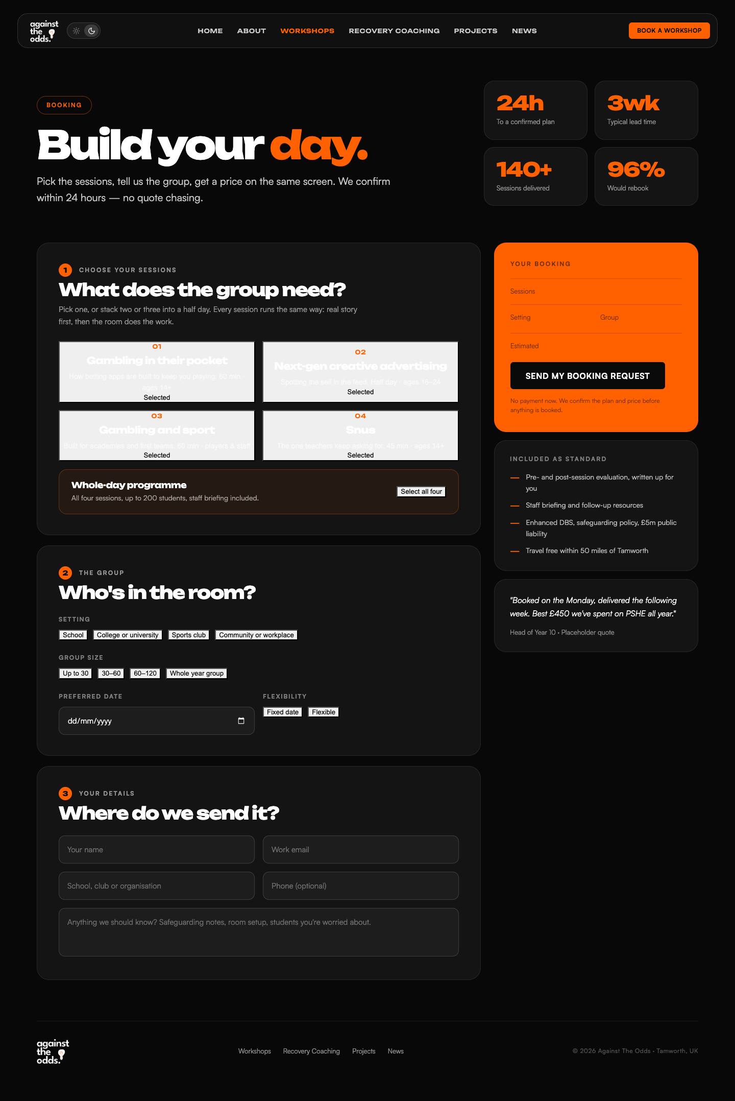 Book a workshop design