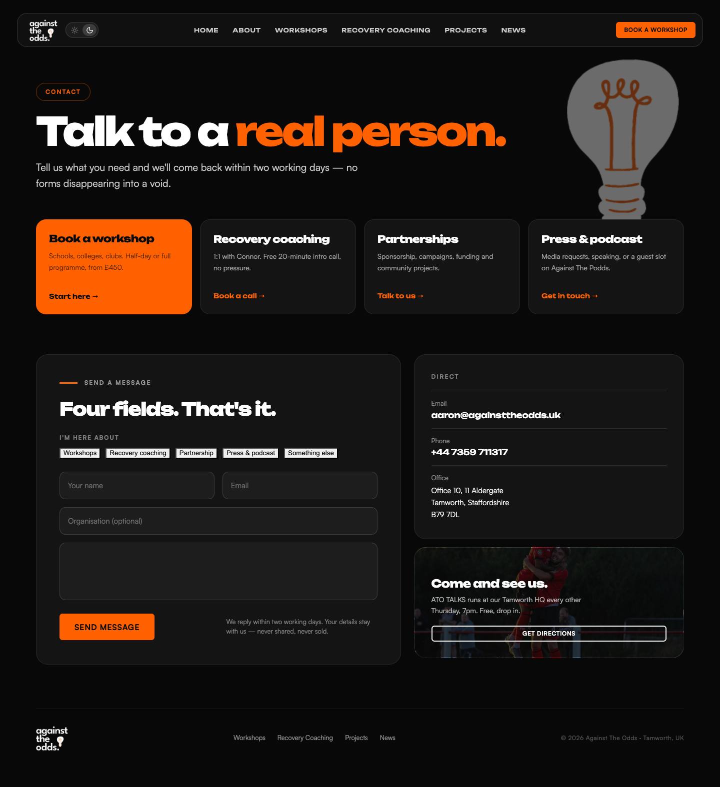 Contact page design