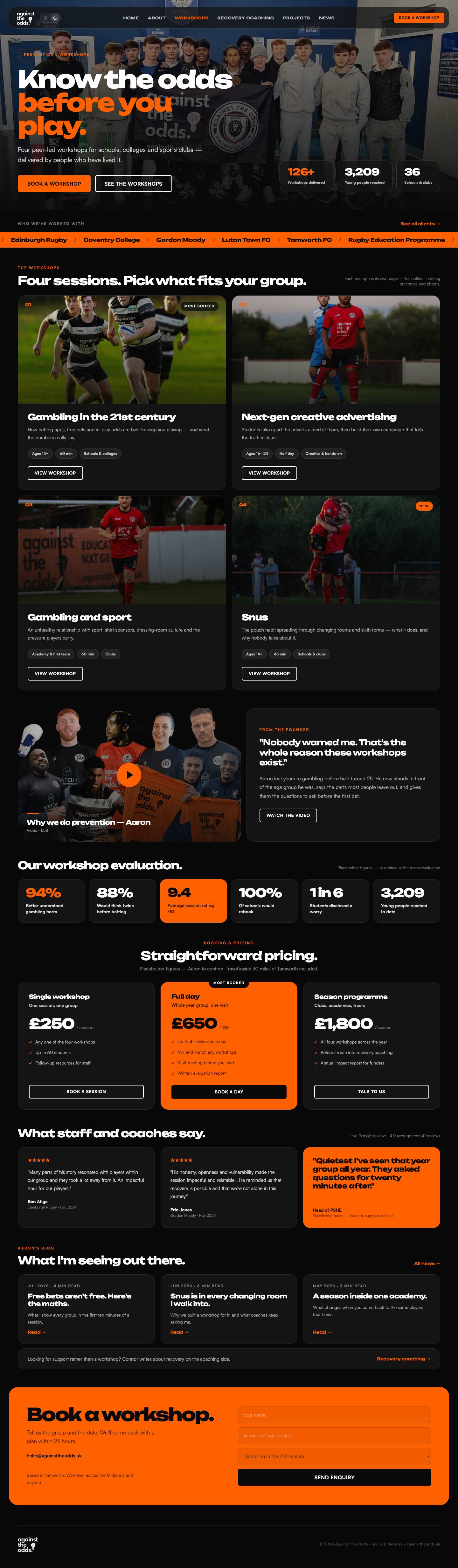 Prevention page design